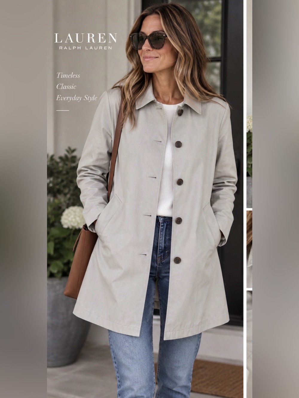 Lauren Ralph Lauren Classic Beige Trench Coat Jacket